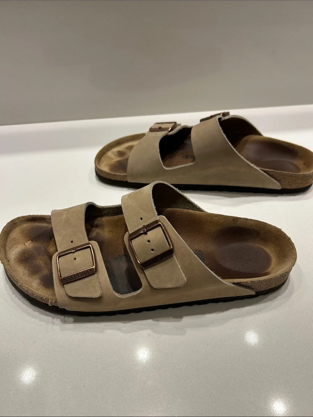 Birkenstock Arizona Nubuck Sandals -Tan size EU 46